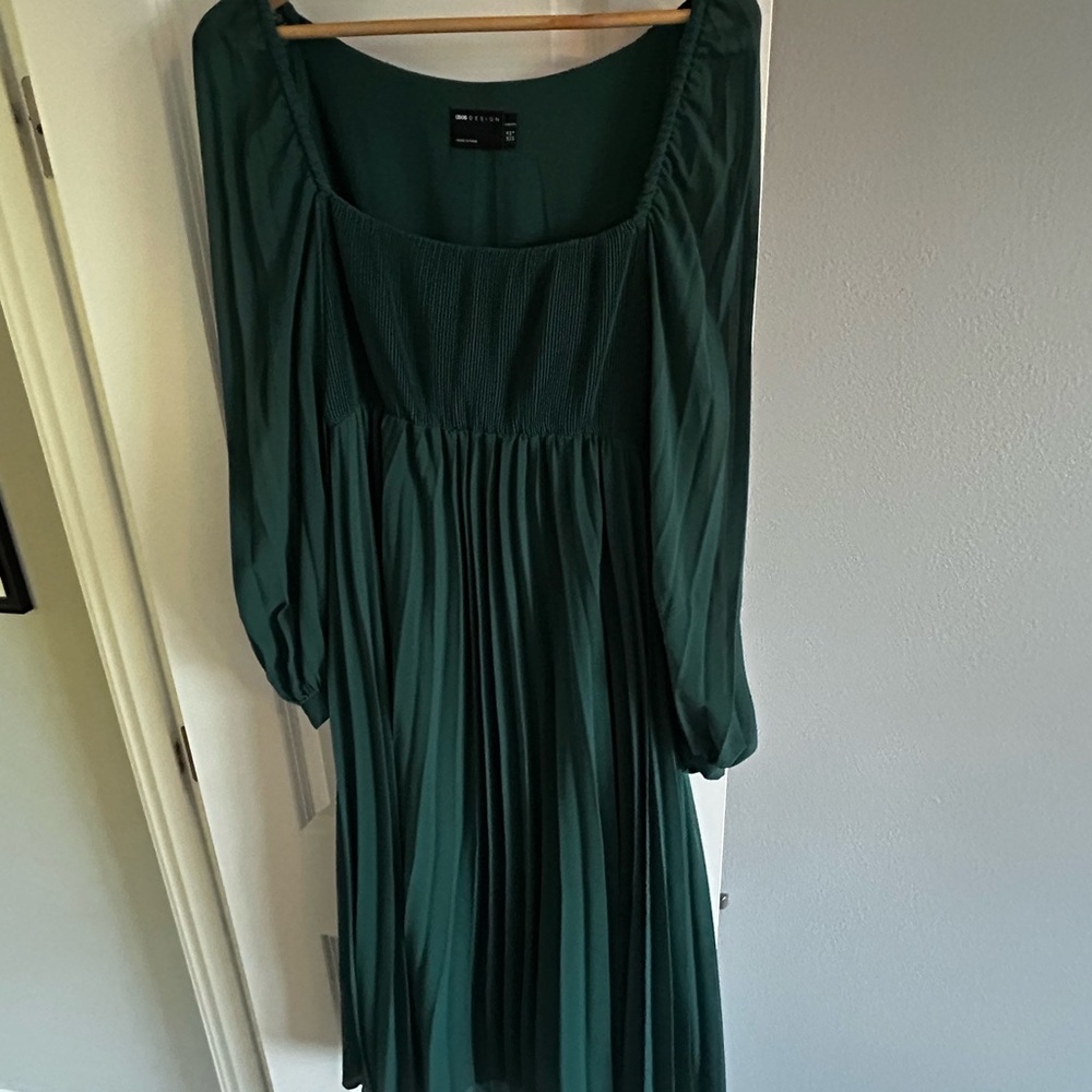 ASOS Maternity Forest Green Long Sleeve Dress